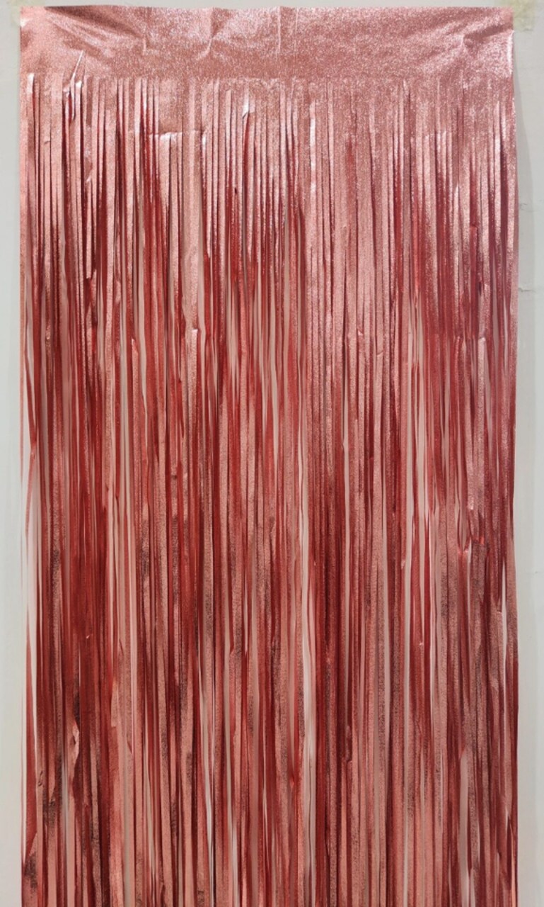 Rose Gold Metallic Tassel Curtain Backdrop, 39" x 78" Party & Event Decoration